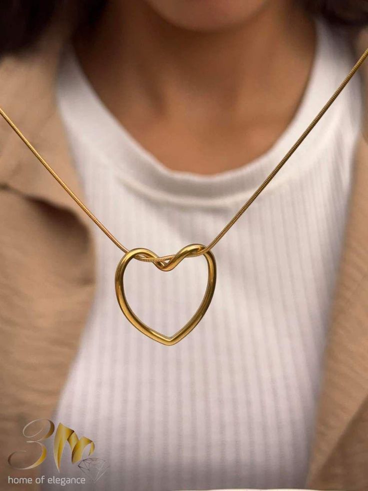 سلسلة قلب مفرغ ستانلس ستيل أنيقة