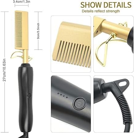 مشط كهربائي 2 في 1 لفرد وكيرلي الشعر