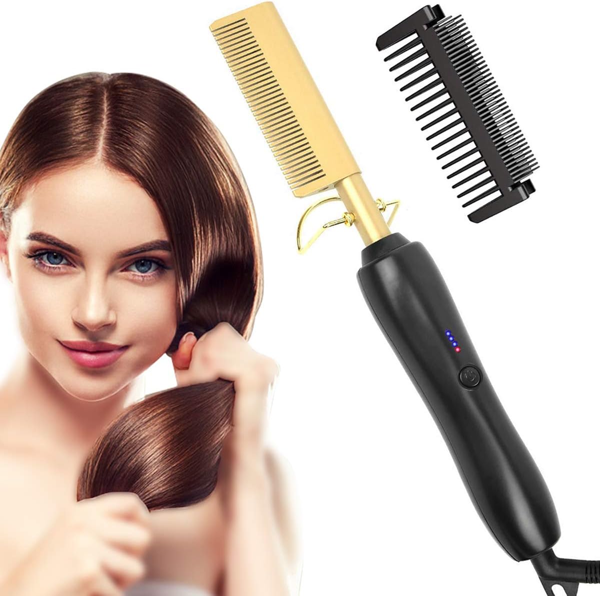 مشط كهربائي 2 في 1 لفرد وكيرلي الشعر