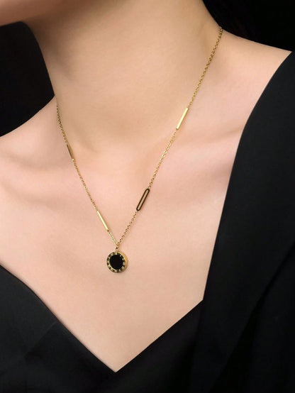 سلسلة بلغاري وجهين أبيض وأسود ستانلس ستيل