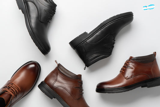 هاف بوت رجالي جلد طبيعي