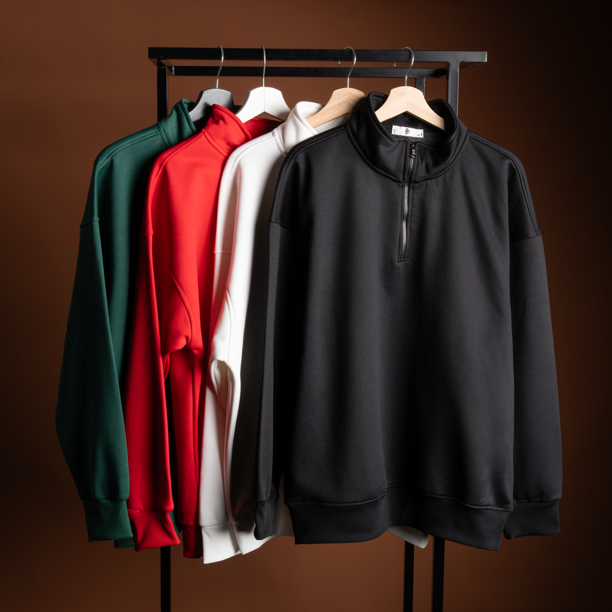 سويت شيرت بربع سوستة قطن صافي