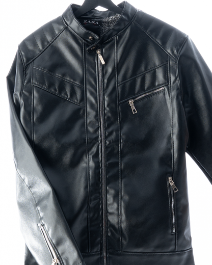 جاكيت زارا  جلد مبطن فرو