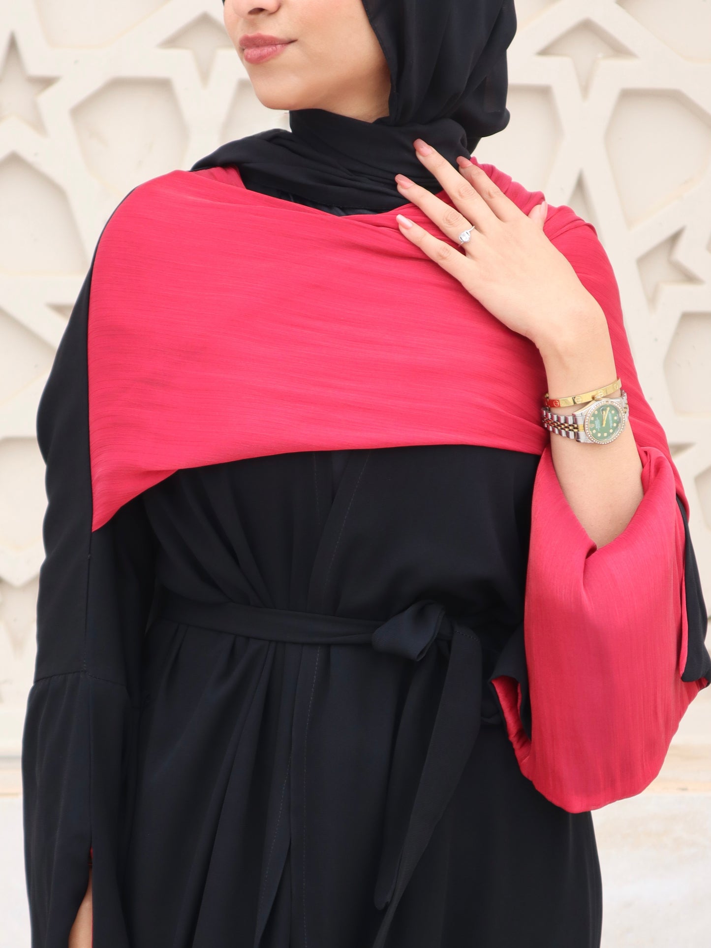 عباية سندس كريب دبي بشال أورجنزا